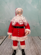 Load image into Gallery viewer, Dollhouse Miniature  ~ Artisan Handmade Porcelain Christmas Young Santa Doll With Blue Eyes
