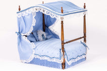 Load image into Gallery viewer, Dollhouse Miniature ~ 4 Piece Blue Canopy Bedroom Suite - Joyce Slimmons
