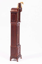 Load image into Gallery viewer, Dollhouse Miniature ~ Mahogany Bespaq Grandfather Clock with Gold Accents
