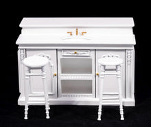 Load image into Gallery viewer, Dollhouse Miniature ~ 8 Pc. White Kitchen Set with Table &amp; Chairs Set
