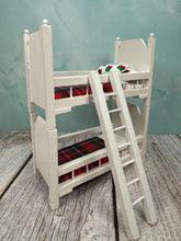 Load image into Gallery viewer, Dollhouse Miniature  ~ Artisan Hand Ulpholstered Christmas Kids Bunkbed
