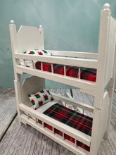 Load image into Gallery viewer, Dollhouse Miniature  ~ Artisan Hand Ulpholstered Christmas Kids Bunkbed
