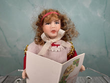 Load image into Gallery viewer, Dollhouse Miniature  ~ Artisan Handmade Hand Painted Porcelain Choir Christmas Girl
