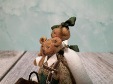 Load image into Gallery viewer, Dollhouse Miniature  ~ Artisan Handmade Christmas Bears On Rocking Horse
