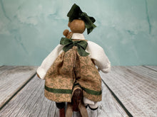 Load image into Gallery viewer, Dollhouse Miniature  ~ Artisan Handmade Christmas Bears On Rocking Horse
