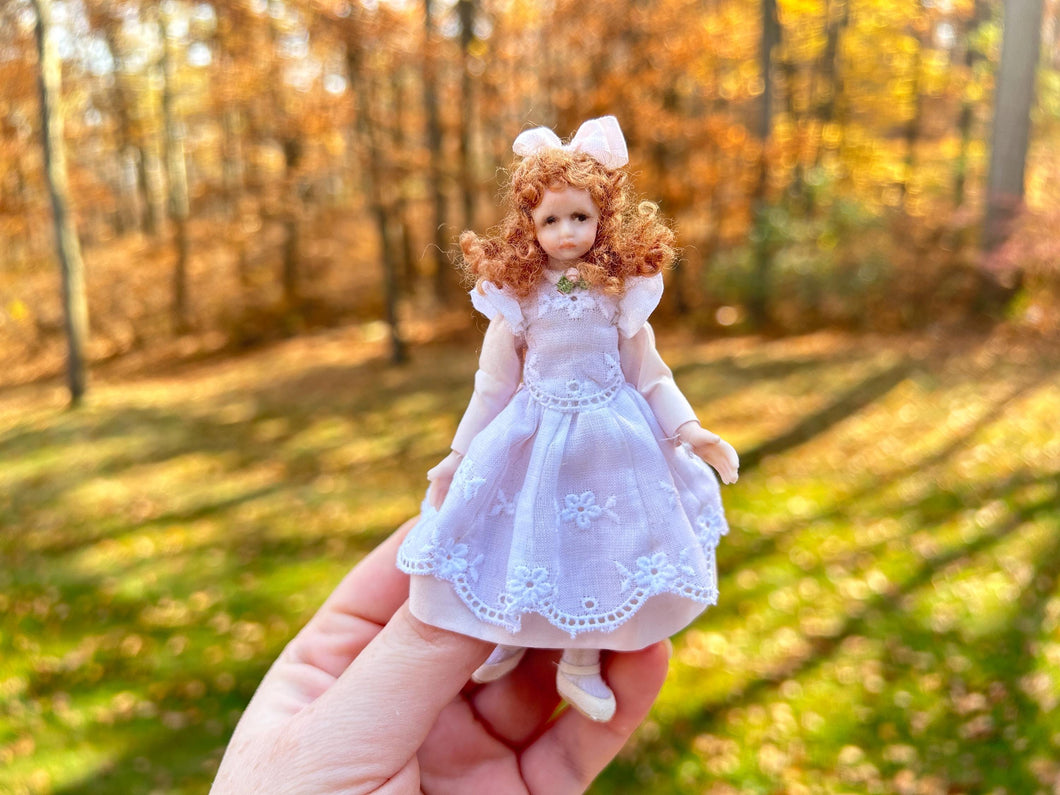 Pat Melvin Porcelain Little Girl Doll in Light Pink Dress