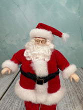 Load image into Gallery viewer, Dollhouse Miniature  ~ Artisan Handmade Porcelain Christmas Santa Doll Wearing Glasses
