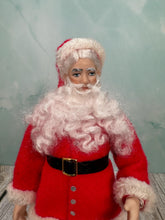 Load image into Gallery viewer, Dollhouse Miniature  ~ Artisan Handmade Porcelain Christmas Young Santa Doll With Blue Eyes
