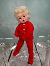 Load image into Gallery viewer, Vintage Artisan Handmade Handpainted OOAK Little Girl Doll In Pajamas With Blonde Curly Hair Standing
