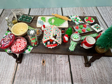 Load image into Gallery viewer, Dollhouse Miniature  ~ Artisan Handmade OOAK Decorated Christmas Table Christmas Cookies &amp; Snowman
