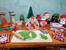 Load image into Gallery viewer, Dollhouse Miniature  ~ Artisan Handmade OOAK Decorated Santa&#39;s  Christmas Cookie Buffet Table
