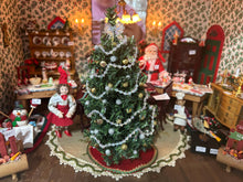 Load image into Gallery viewer, Dollhouse Miniature  ~ Christmas Tree with Clear Bow, Silver &amp; Gold Ornaments, and White / Silver Tinsel
