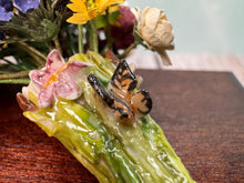 Load image into Gallery viewer, Veronique Cornish Porcelain Butterfly Vase With Artisan Handmade Flower Bouquet
