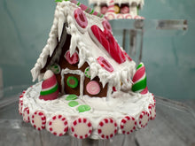 Load image into Gallery viewer, Dollhouse Miniature  ~  Artisan OOAK Handmade Decorated Candy Cane Gingerbread Houses With Frosty Icing Made In USA

