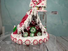 Load image into Gallery viewer, Dollhouse Miniature  ~  Artisan OOAK Handmade Decorated Candy Cane Gingerbread Houses With Frosty Icing Made In USA
