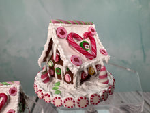 Load image into Gallery viewer, Dollhouse Miniature  ~  Artisan OOAK Handmade Decorated Candy Cane Gingerbread Houses With Frosty Icing Made In USA
