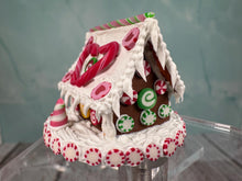 Load image into Gallery viewer, Dollhouse Miniature  ~  Artisan OOAK Handmade Decorated Candy Cane Gingerbread Houses With Frosty Icing Made In USA
