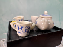 Load image into Gallery viewer, Dollhouse Miniature ~ Artisan Avon Handmade Hand Painted Porcelain Asian Teaset For 2
