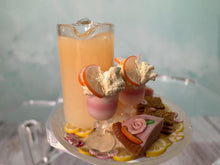 Load image into Gallery viewer, Dollhouse Miniature ~ Artisan Handmade Pink Lemonade Dessert Platter
