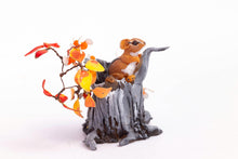 Load image into Gallery viewer, Mary McGrath Chipmunk in Tree Stump with Flowers

