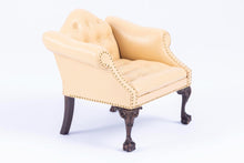 Load image into Gallery viewer, Dollhouse Miniature ~ Gail Steffey Cream Leather Chair From the Estate of Lee Lefkowitz
