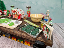 Load image into Gallery viewer, Dollhouse Miniature  ~ Artisan Handmade OOAK Decorated Christmas Table Christmas Cookies &amp; Snowman
