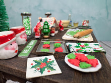 Load image into Gallery viewer, Dollhouse Miniature  ~ Artisan Handmade OOAK Decorated Christmas Table Christmas Cookies &amp; Snowman
