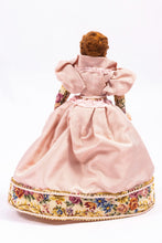 Load image into Gallery viewer, Dollhouse Miniature ~ Elegant Royal Lady Porcelain Doll in Pink Needlepoint Dress Artisan Made OOAK
