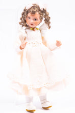 Load image into Gallery viewer, Curly Hair Little Girl Doll in Very Pale Pink Dress Pat Melvin Artisan Made
