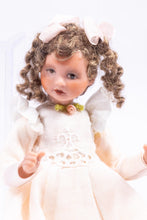 Load image into Gallery viewer, Curly Hair Little Girl Doll in Very Pale Pink Dress Pat Melvin Artisan Made
