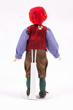 Load image into Gallery viewer, Elf Little Boy Porcelain Doll in Red Hat &amp; Vest with Blue Shirt Artisan Made Debra Hammond Christmas Santa Claus Xmas
