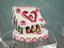 Load image into Gallery viewer, Dollhouse Miniature  ~  Artisan OOAK Handmade Decorated Candy Cane Gingerbread Houses With Frosty Icing Made In USA
