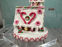 Load image into Gallery viewer, Dollhouse Miniature  ~  Artisan OOAK Handmade Decorated Candy Cane Gingerbread Houses With Frosty Icing Made In USA
