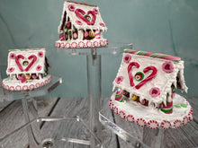 Load image into Gallery viewer, Dollhouse Miniature  ~  Artisan OOAK Handmade Decorated Candy Cane Gingerbread Houses With Frosty Icing Made In USA

