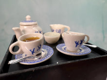 Load image into Gallery viewer, Dollhouse Miniature ~ Artisan Avon Handmade Hand Painted Porcelain Asian Teaset For 2
