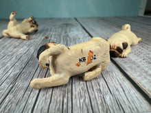 Load image into Gallery viewer, Dollhouse Miniature ~  Artisan KB OOAK Lot of 3 Handmade Signed Pug Dogs
