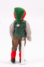 Load image into Gallery viewer, Porcelain Doll Christmas Elf in Green Hat and Vest, Checkered Shirt, Red Socks Artisan Made Debra Hammond Santa Claus
