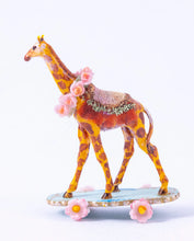 Load image into Gallery viewer, Artisan Made Toy Giraffe Pull Toy - Nicely Made, Signed CM
