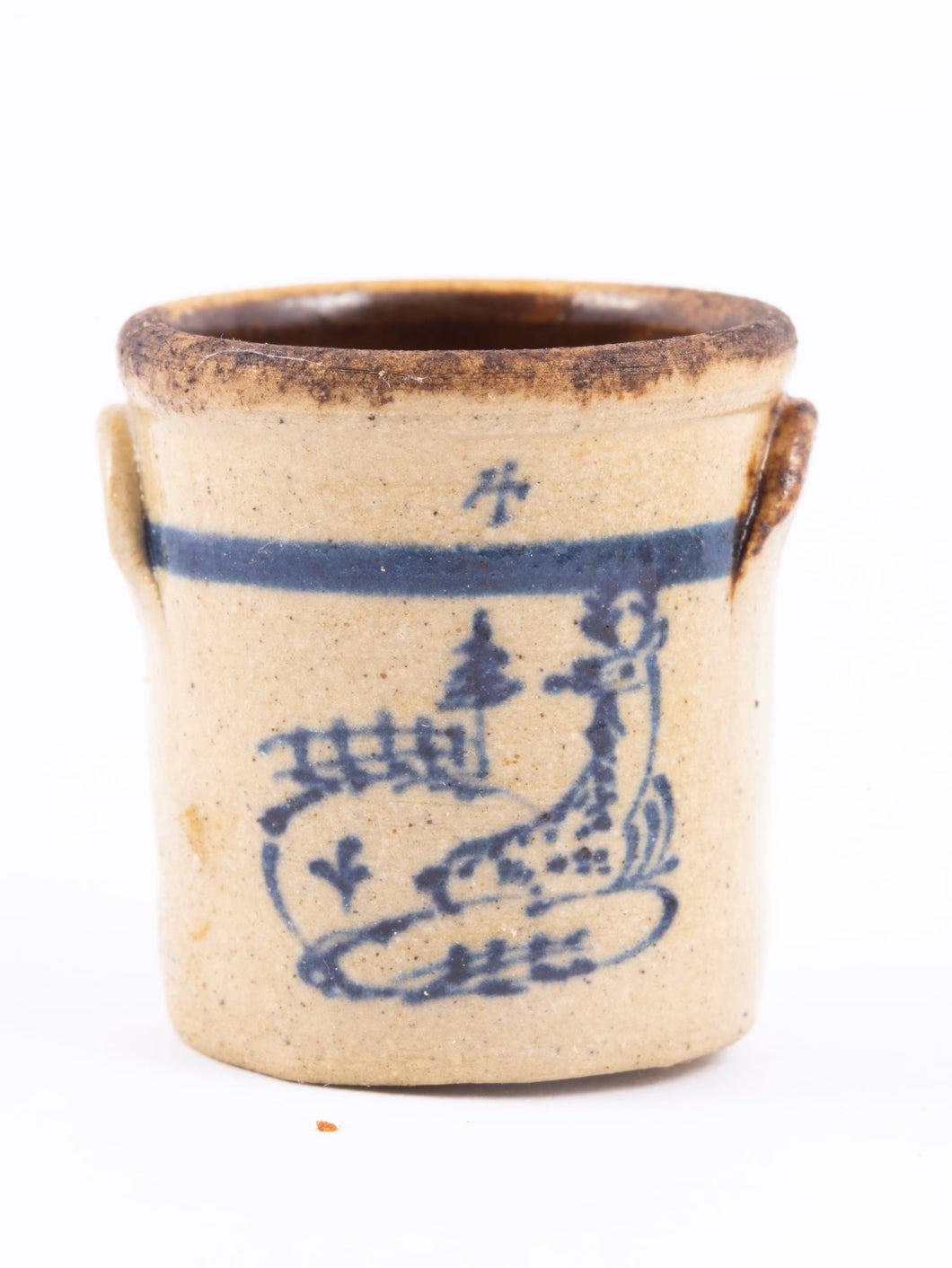 Jane Graber Christmas Crock with Deer, '84 Stoneware IGMA