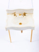 Load image into Gallery viewer, 24k Gold Bathroom Set by F.W. Koch, Porcelain 3 Piece Bath Set
