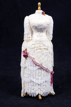 Load image into Gallery viewer, Lace Dress with Dark Pink Roses on Mannequin by Karen Benson
