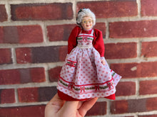 Load image into Gallery viewer, Loretta Kasza Mrs. Claus Sculpted Doll in Red Dress with Glasses
