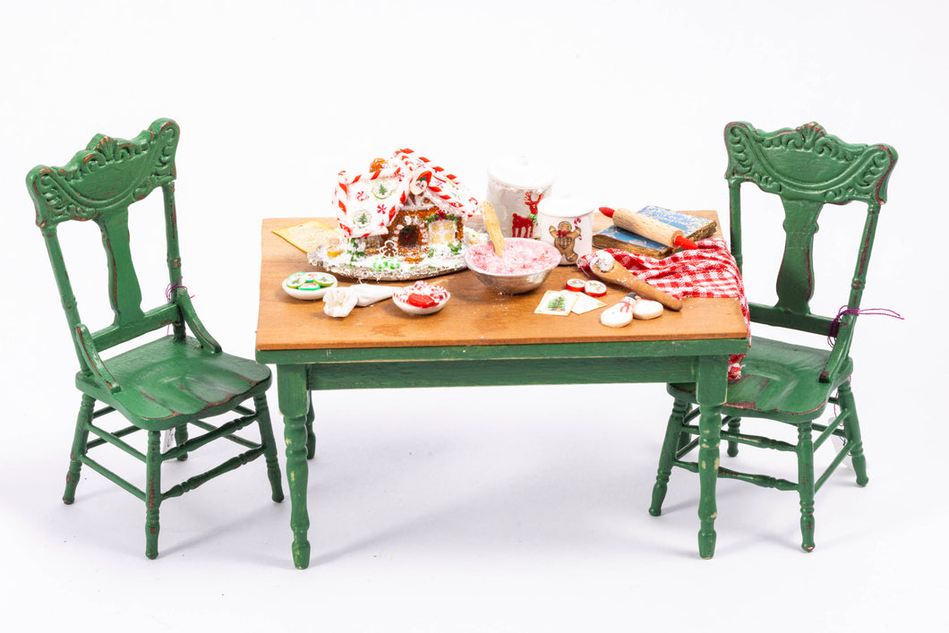 Christmas Gingerbread Decorated Table & Chairs by Laura Crain