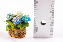 Load image into Gallery viewer, Blue Hydrangea Flowers in Wicker Basket by Laura Crain
