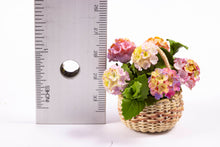 Load image into Gallery viewer, Pink Hydrangea Flowers in Wicker Basket by Laura Crain

