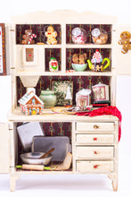 Load image into Gallery viewer, Christmas Decorated Kitchen Hoosier Cabinet

