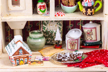 Load image into Gallery viewer, Christmas Decorated Kitchen Hoosier Cabinet
