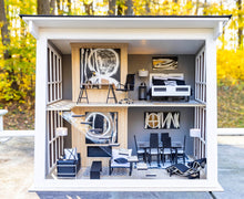 Load image into Gallery viewer, Modern Dollhouse Decorated with Furniture - Black &amp; White

