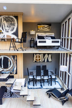 Load image into Gallery viewer, Modern Dollhouse Decorated with Furniture - Black &amp; White
