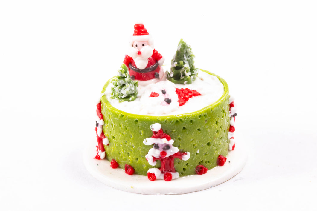 Christmas Cake with Santa on Top